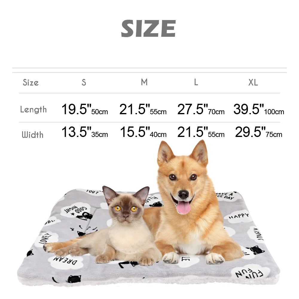 Winter Dog Bed Pet Blanket Pet Sleeping Mat Warm Cat Dog Bed Cover Pet Sofa Cushion Mattress For Small Dogs Chihuahua Bulldog