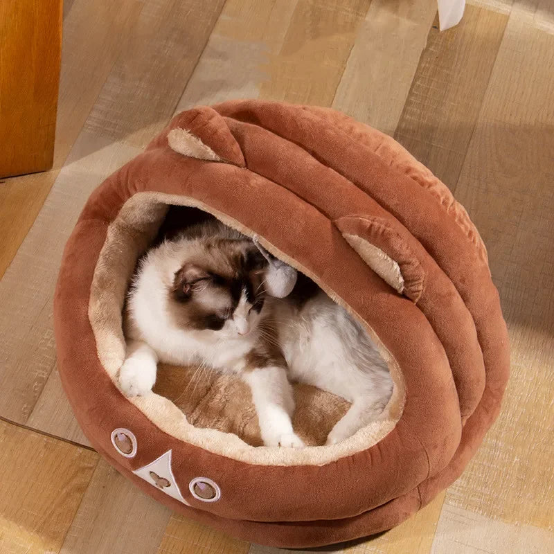 Pet Tent Cave Bed for Cat Small Dogs Self-Warming Cat Tent Bed Cat Hut Comfortable Pet Sleeping Bed Foldable Removable Washable