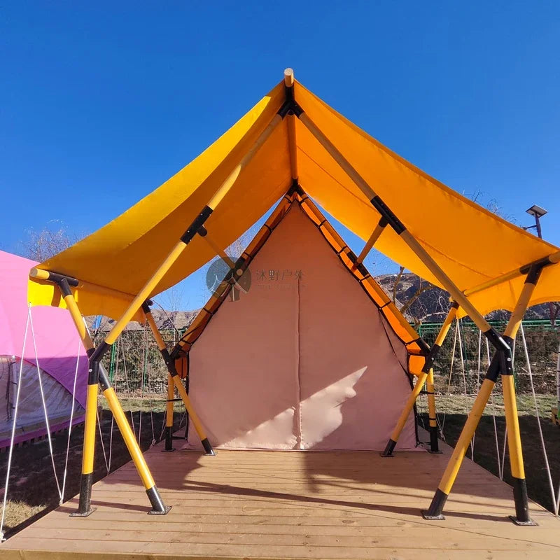 PVC Medieval Canvas Tents Glamping Tent Luxury With Bathroom Outdoor