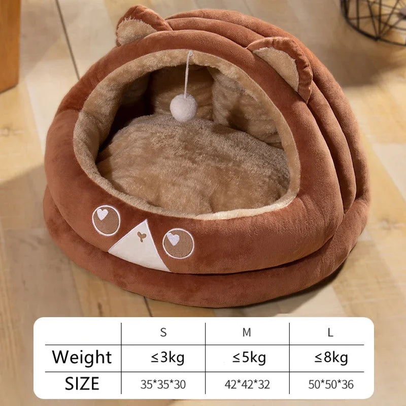 Pet Tent Cave Bed for Cat Small Dogs Self-Warming Cat Tent Bed Cat Hut Comfortable Pet Sleeping Bed Foldable Removable Washable