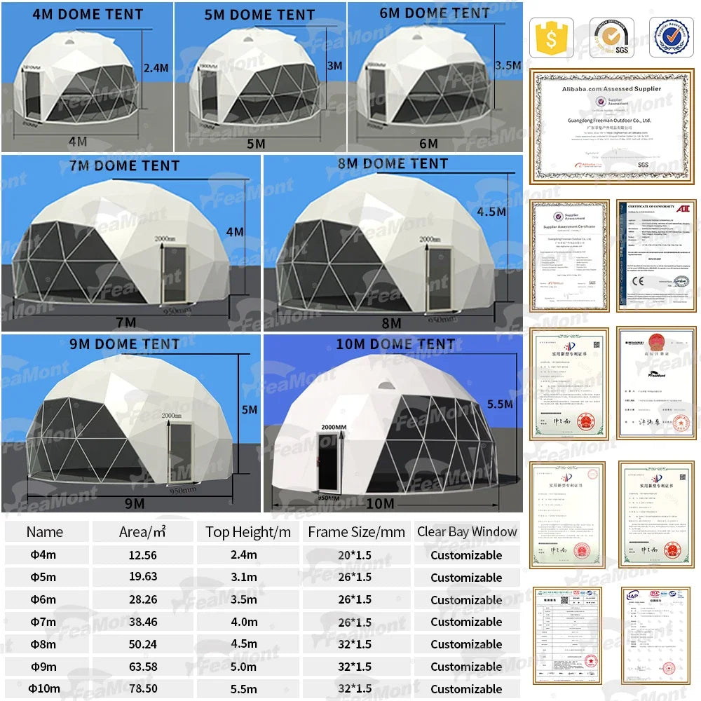 Hot Sale Winter Outdoor Luxury Trade Show Tent Transparent Tents Igloo Geodesic Dome House Tent