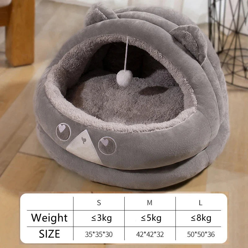 Pet Tent Cave Bed for Cat Small Dogs Self-Warming Cat Tent Bed Cat Hut Comfortable Pet Sleeping Bed Foldable Removable Washable