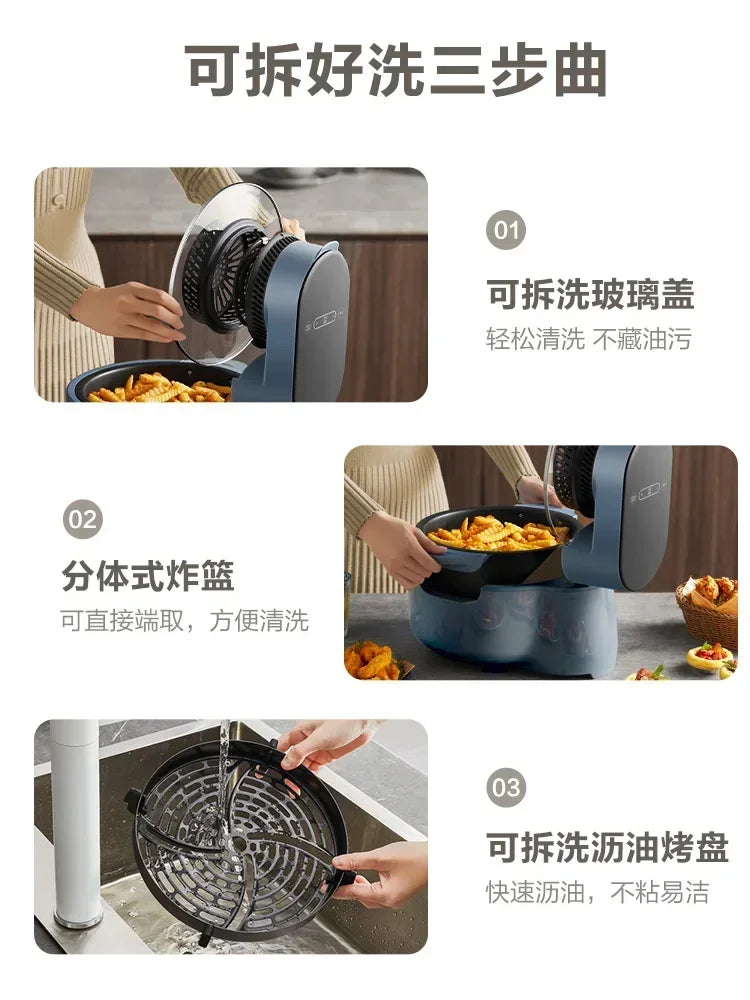 Visible air fryer 5L large capacity oil-free steam fryer intelligent household air fryer  airfryer machine freidoras de aire