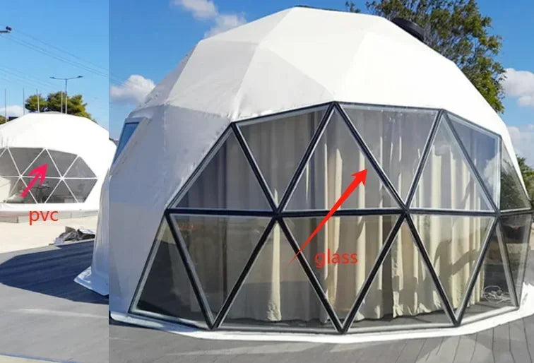 High Quality Domo Kun Hotel Tent Resort Luxury PVC Geodesic Prefabricated Foam Glamping Dome House Tent