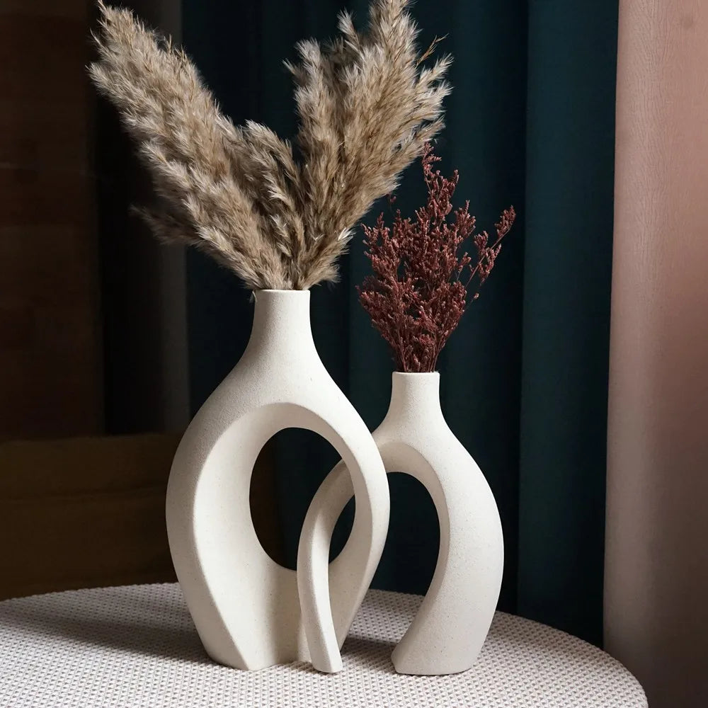 CAPIRON 21cm 28cm Large Luxury Decorative Ceramic Vase Home Decor Accessorie Nordic Flower Interior Living Room Tabletop Modern