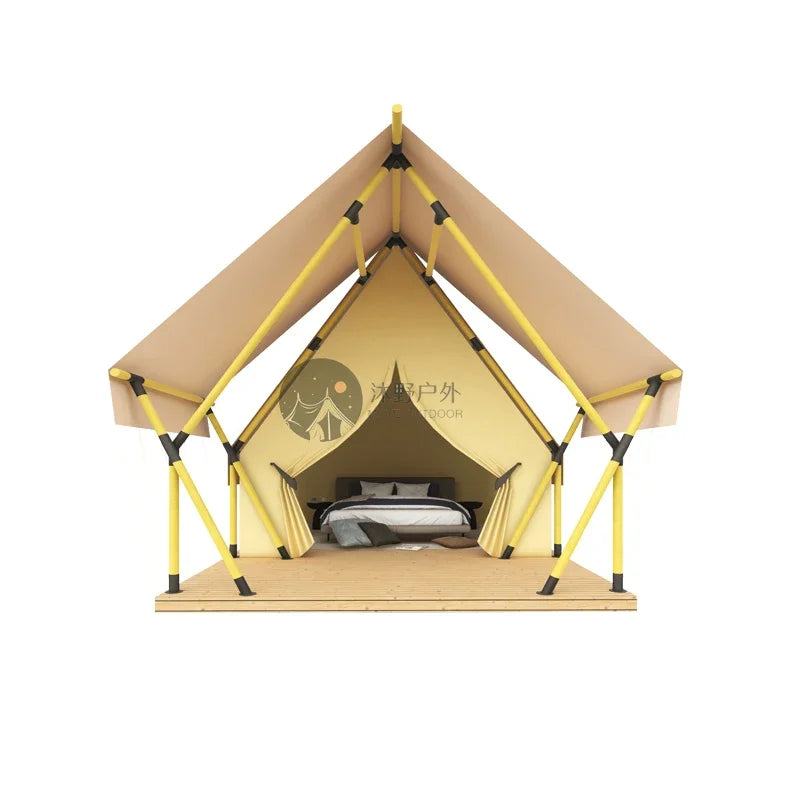 PVC Medieval Canvas Tents Glamping Tent Luxury With Bathroom Outdoor