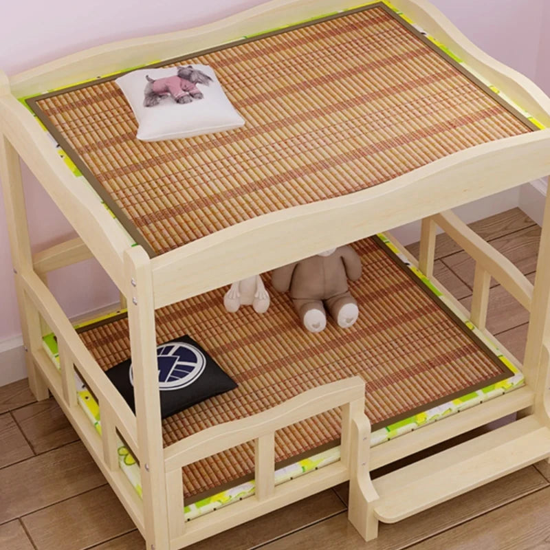 Multi Functional Dog Bed Solid Wood Pet Sleeping Quarters With Storage Rack Double Layer Teddy Puppy Bedstead Princess Cat Berth