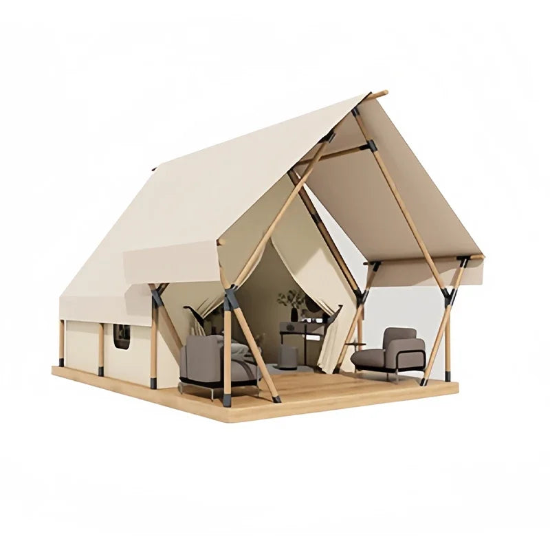 PVC Medieval Canvas Tents Glamping Tent Luxury With Bathroom Outdoor