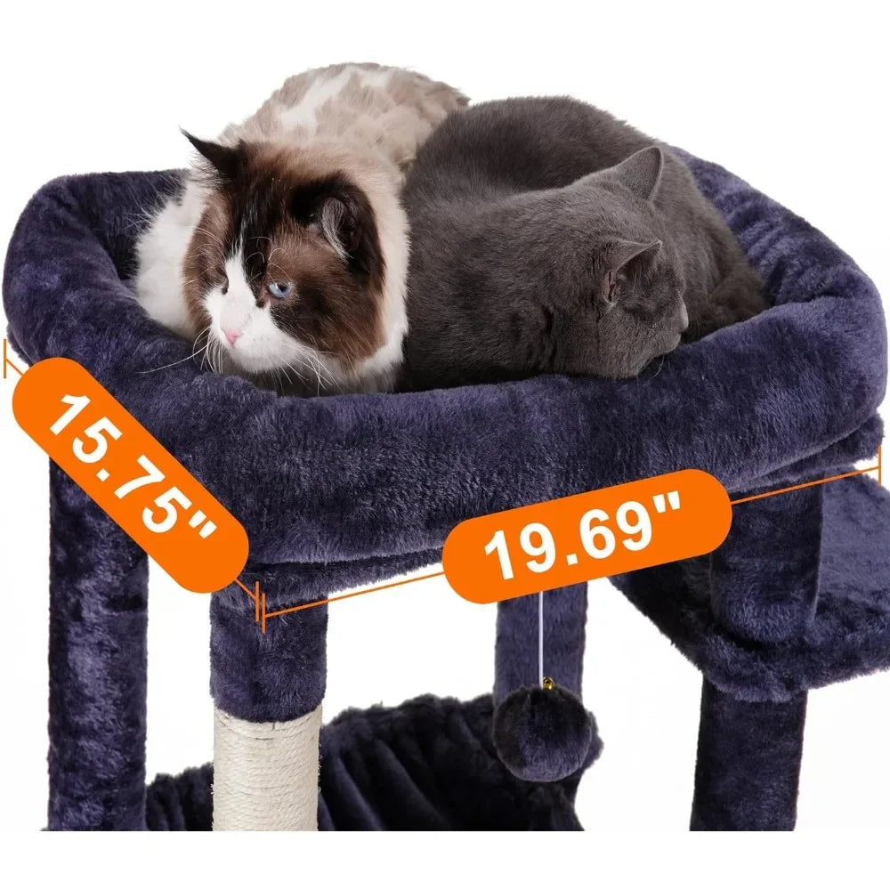 Cat Tree for Large Cats 20 lbs Heavy Duty,69 inches XXL Cat Tower for Indoor Cats,Multi-Level Cat Furniture Condo Plush Perch